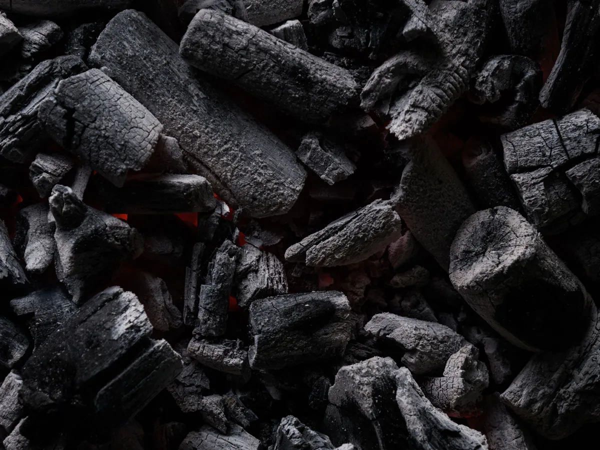 Graded premium hardwood charcoal ready for packing